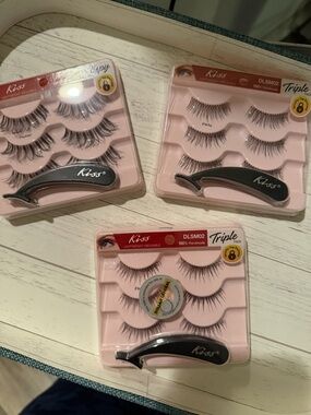 Kiss Pink Pack False Eyelash Sets - Black Lashes